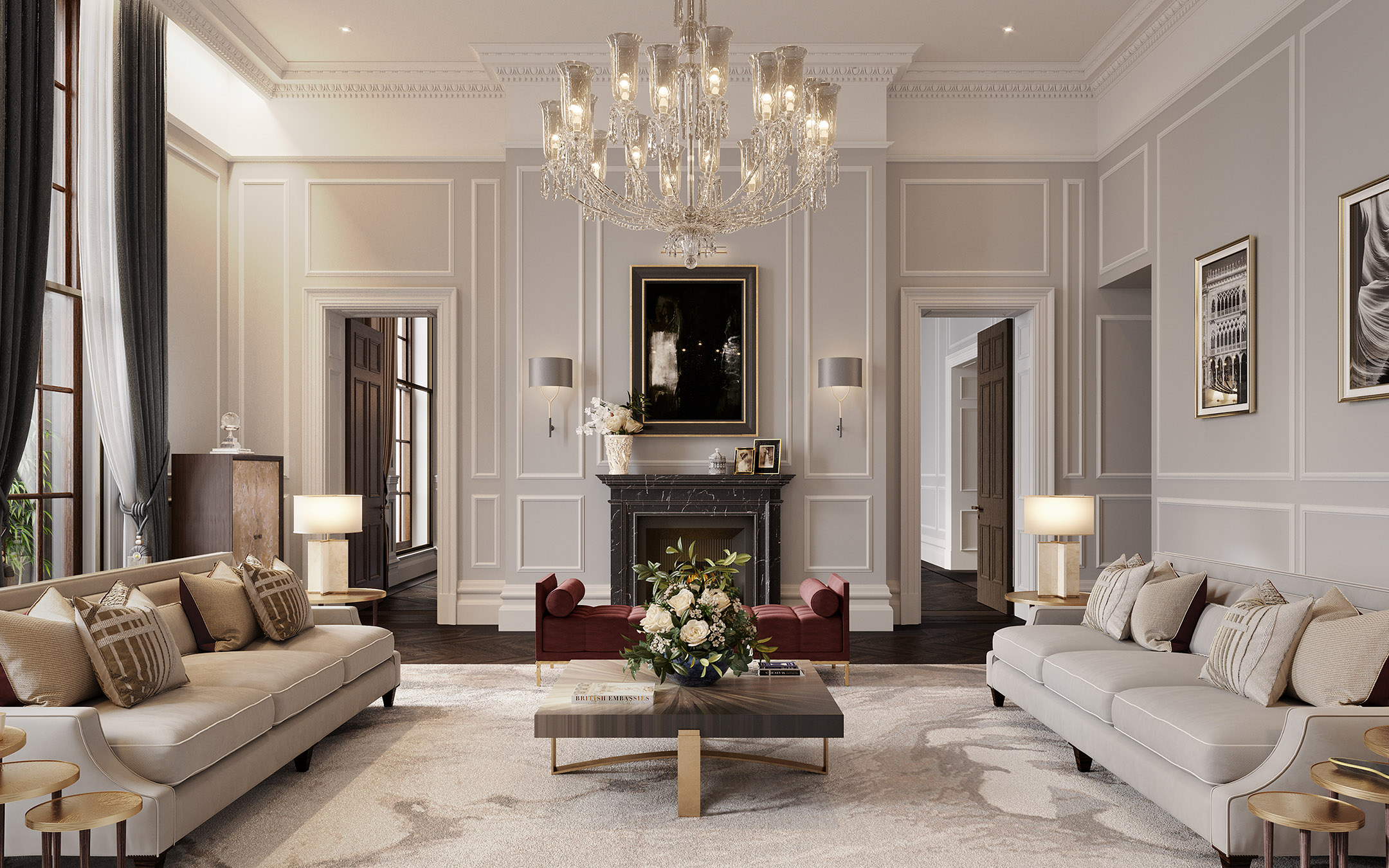 Sala de estar — The OWO Residences by Raffles — Apartamentos de lujo en Londres diseñados por 1508 London